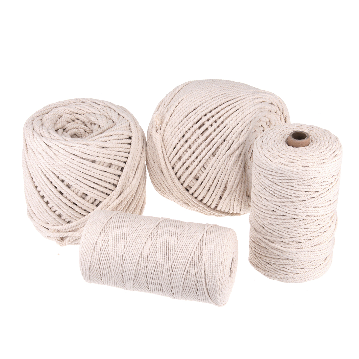 

2-5mm Cotton String Twisted Cord Crafting Macrame Rope Decor Hand Braided Wire