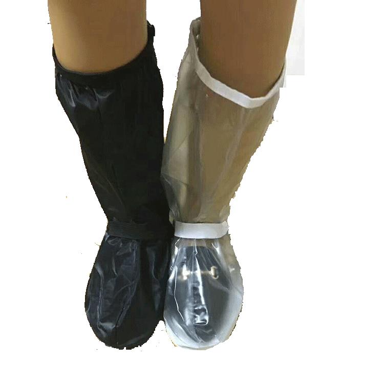 

L Size Black White Waterproof Non-slip Flat Rain Boots Outdoor Biking Fishing Rain Overshoes