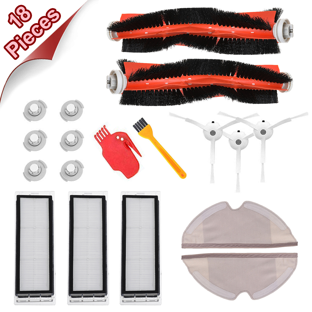 18pcs Vacuum Cleaner Replacement Accessory Filters Side Brushes for Xiaomi Mi Robot Roborock S50 S51 2