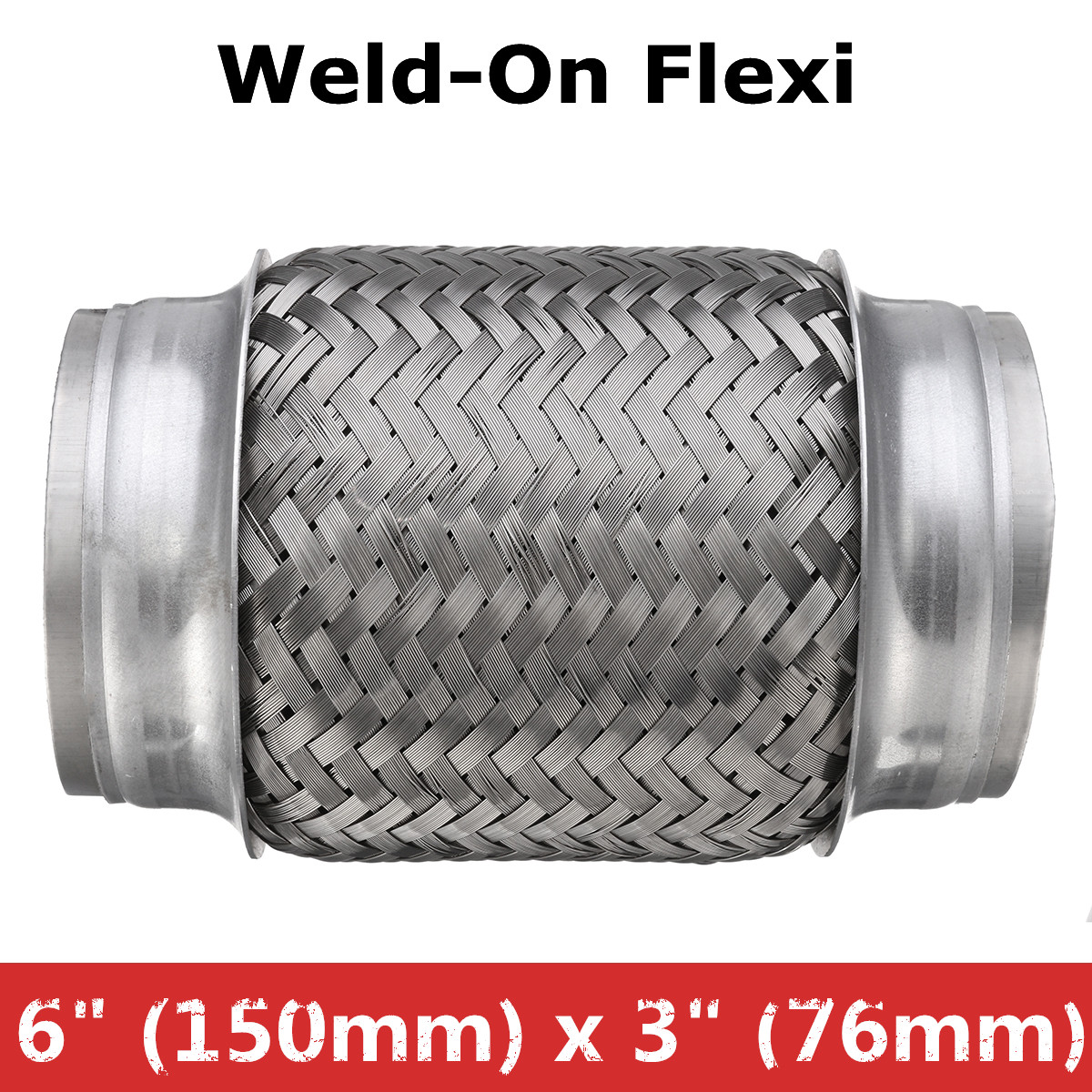 Tuyau flexible de tuyau d'échappement d'acier inoxydable double tresse 3 pouces X 6 pouces w / extrémités Flexi