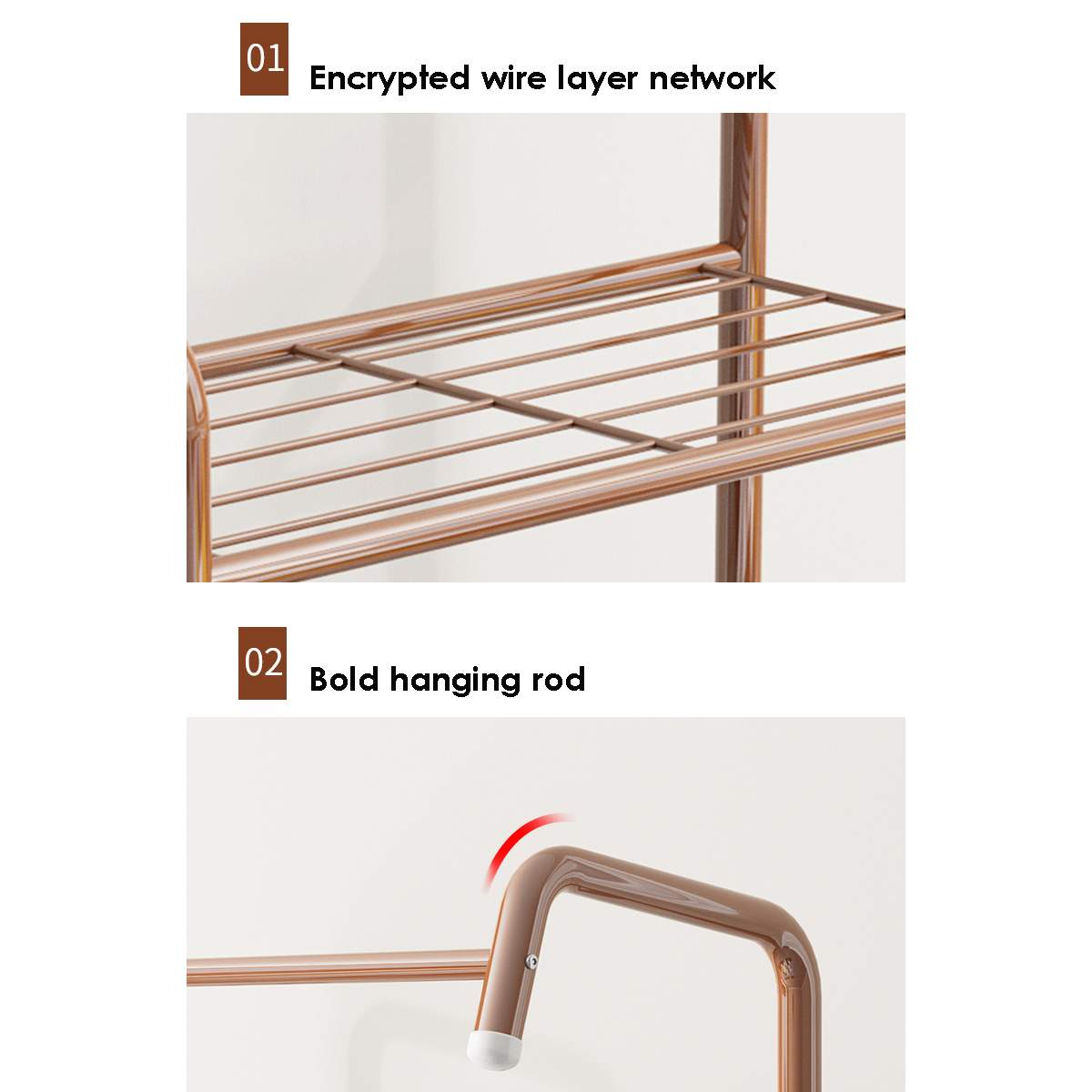 Floor Hanger Wrought Iron Storage Rack for Bedroom Hall Living Room 4