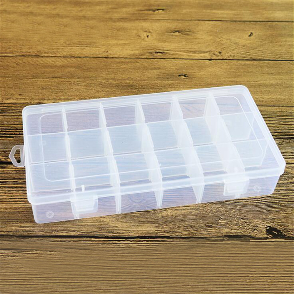 

Plastic Jewelry Box Organizer Storage Container DIY Crafts Parts Compartment Divider Clear Slot Box