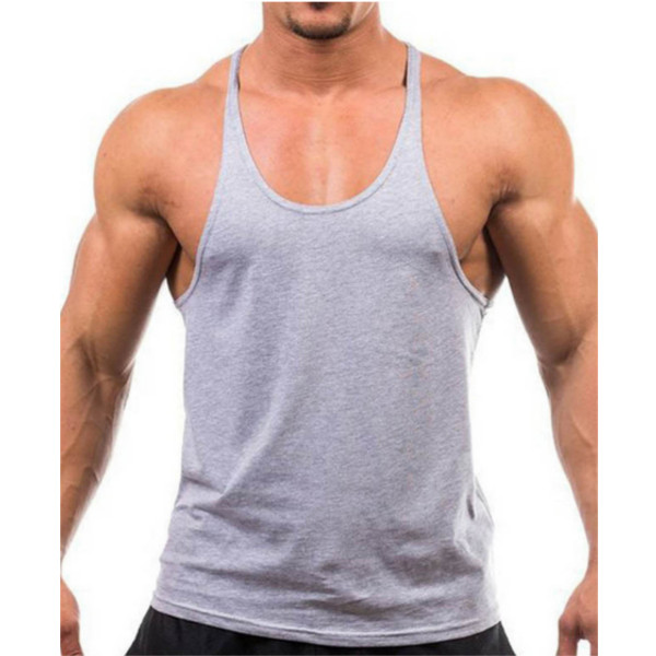 Men Summer Cotton Plain Gym Tank Top Sleeveless T-shirt Workout Bodybuilding Singlet