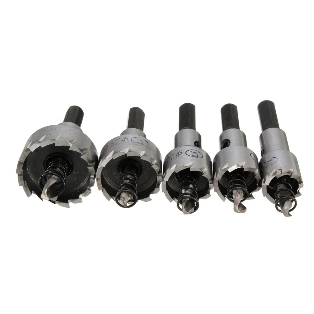 5pcs 16-30mm Hole Saw Cutter Drill Bit Set HSS Hole Saw Drill Sheet Metal Reamer with Wrench
