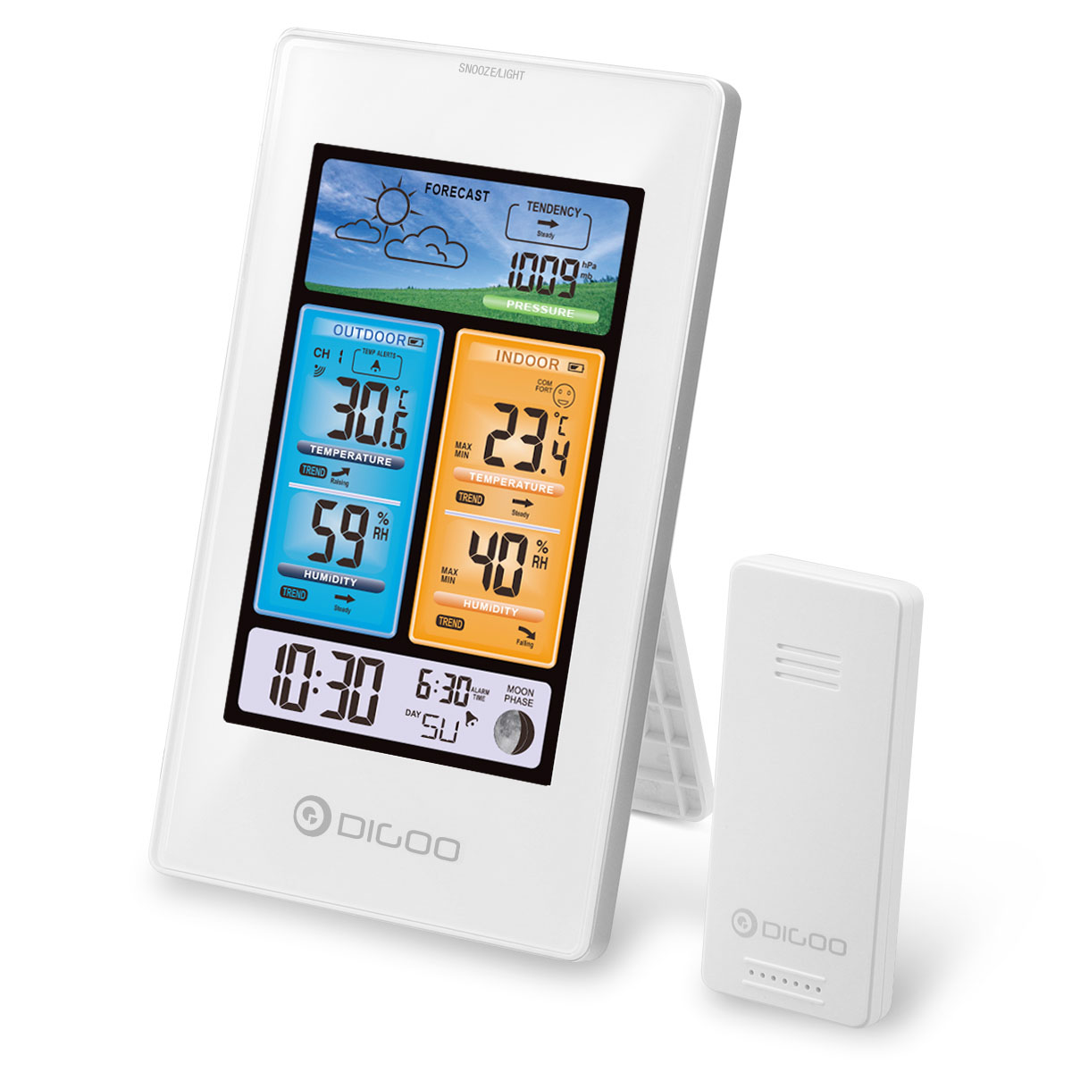 DIGOO&nbsp;DG-EX003&nbsp;Вертикальный&nbsp;цветной&nbsp;экран&nbsp;метеостанции Температура Влажность На открытом воздухе Датчик Термометр Гигрометр
