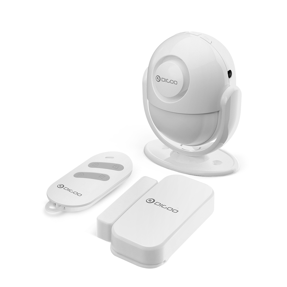 

DIGOO DG-LADA 433MHz Infrared Motion Detector Multi-function Smart Home Security Alarm System PIR Host & Bell Set