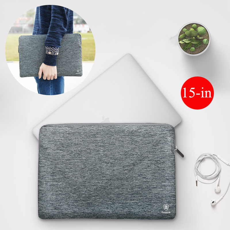

Baseus Slim Waterproof Soft heightened Fluff Lining Zipper Laptop Bag For MacBook Pro 15-inch Lenovo