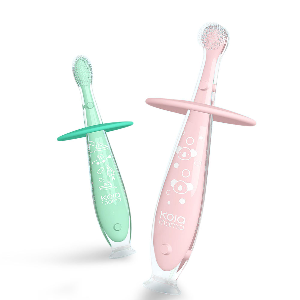 

Kola Mama 2PCS Kids Silicone Toothbrush 2 Colors Protection Gums Wear High Temperature Aging Resistant Large & Small to Choose Toothbrush from Xiaomi Youpin