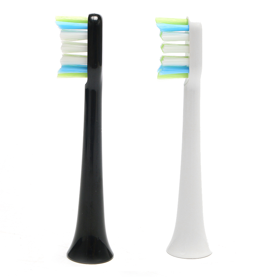 

2Pcs ToothBrush Head White & Black forPA-213 Ultrasonic Vibration Electric Toothbrush