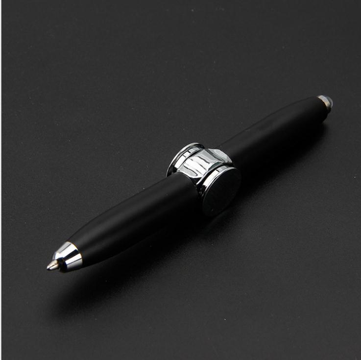 

Fingertip Gyro Pen Multifunction Rotating Illuminating Metal Ballpoint Pen LED Lamp Decompression Finger Gyro Pen