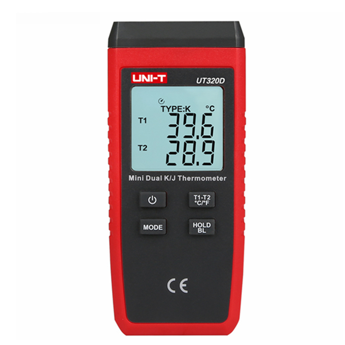 

UNI-T UT320D Мини-контакт Термометр Двухканальная термопара K / J Термометр Измерение температуры