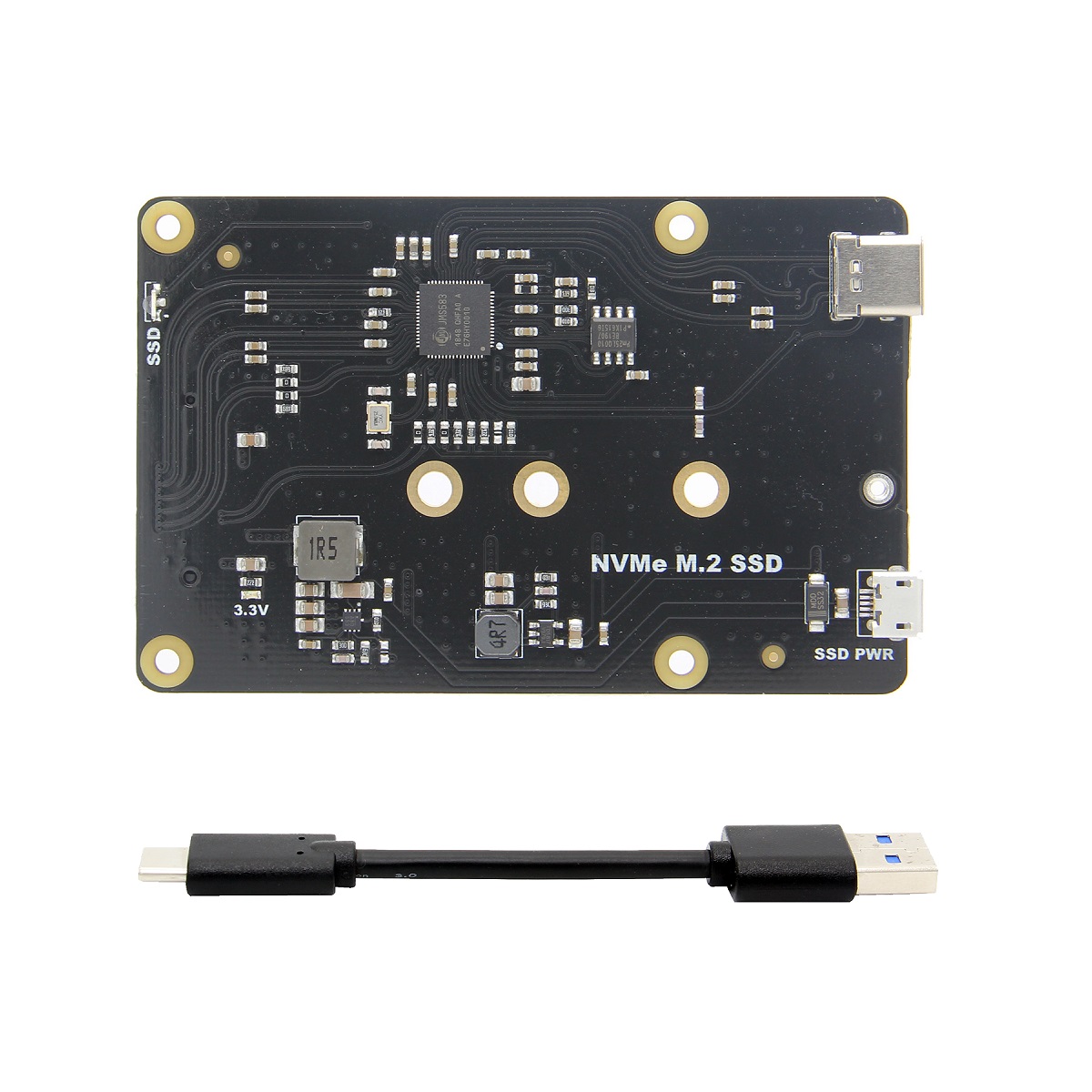 

X870 NVME M.2 2280/2260/2242/2230 SATA SSD Плата расширения NAS с USB 3.0 Jumper для Raspberry Pi / Rock64