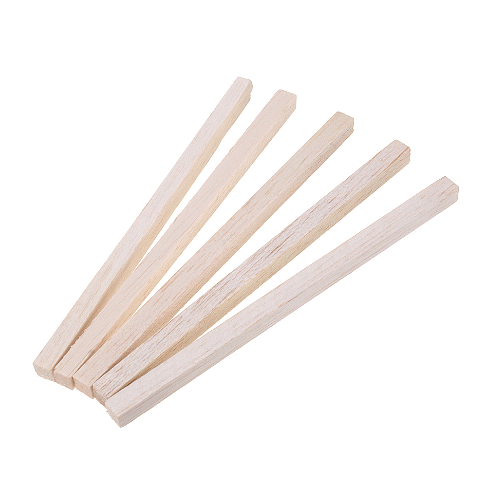 5Pcs/Set 10x10x200mm Square Balsa Wood Bar Wooden Sticks Strips Natural Dowel Unfinished Rods for DIY Crafts Airplane Model 12