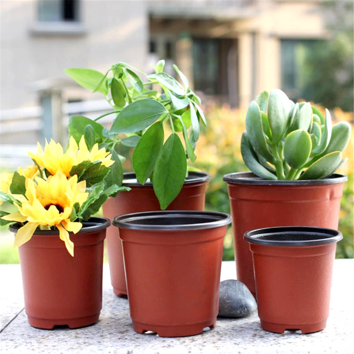 100Pcs Plastic Garden Nursery Pot Flower Terracotta Seedlings Planter Containers Set 13