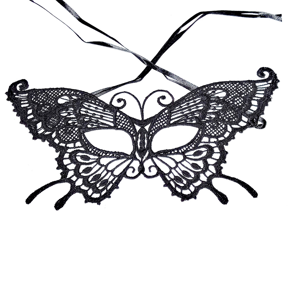 

Exquisite High-End Lace Mysterious Mask Halloween Party Sexy Mask Lace Mask Masquerade Mask Dress Venetian Carnival Butterfly Shape Party Mask
