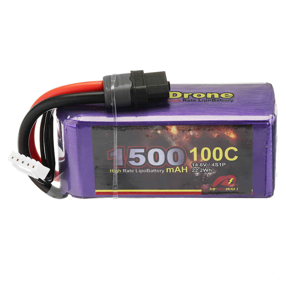 

MY Red Beret 14.8V 1500mAh 100C 4S Lipo Battery XT60 Plug for Eachine Wizard X220S FPV Racer RC Drone