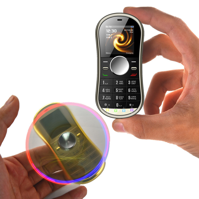 

Сервопривод S08 1.3 дюймов 300mAh Bluetooth Двойной SIM Вращающийся пальцевой Спиннер Gyro Телефон для уменьшения стресс