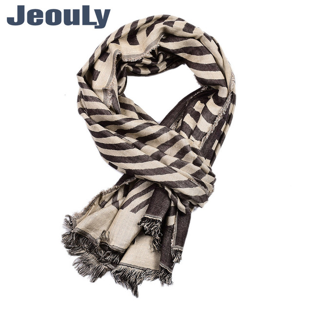 

Simple Wave Pattern Men And Women Yarn-dyed Scarf Cotton Linen Warm Scarf