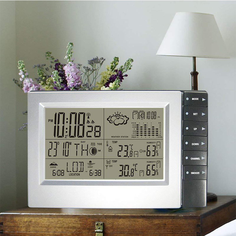 

Digital Wireless Weather Station with Indoor Outdoor Thermometer Hygrometer Digital Sauna Temperature Alarm Clock