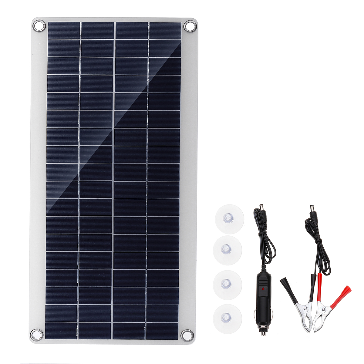 

15W Portable Solar Panel Kit DC USB Charging Double USB Port Suction Cups Camping Traveling