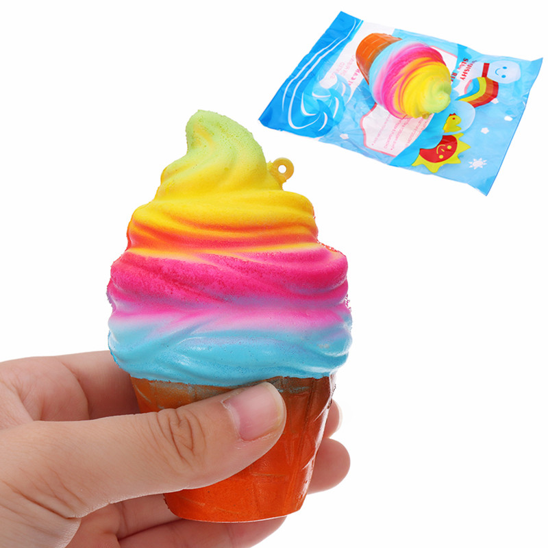 

YunXin Squishy Ice Cream 10см медленно растет с упаковочным телефоном Сумка Strap Decor Gift Collection Toy