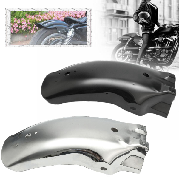 Protecteur de garde-boue arrière pour moto arrière pour Yamaha/Honda / Suzuki Chopper Cruiser Silver Black