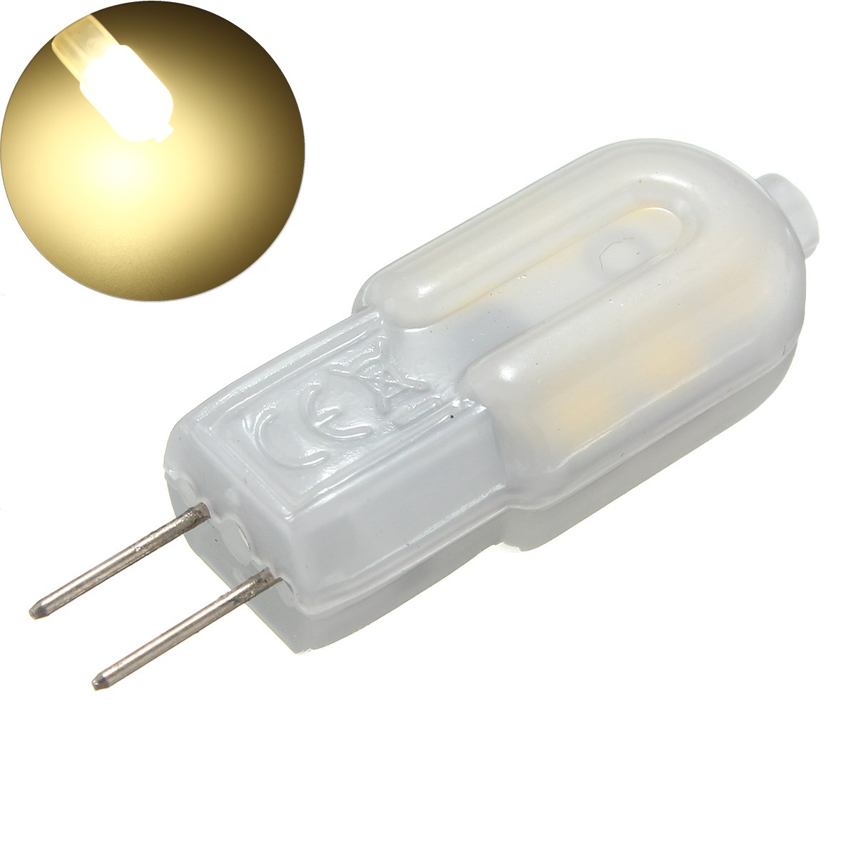

5PCS G4 2W Non-dimmable SMD2835 Milk Cover Natural White 12LED Light Bulb for Indoor Home DC12V
