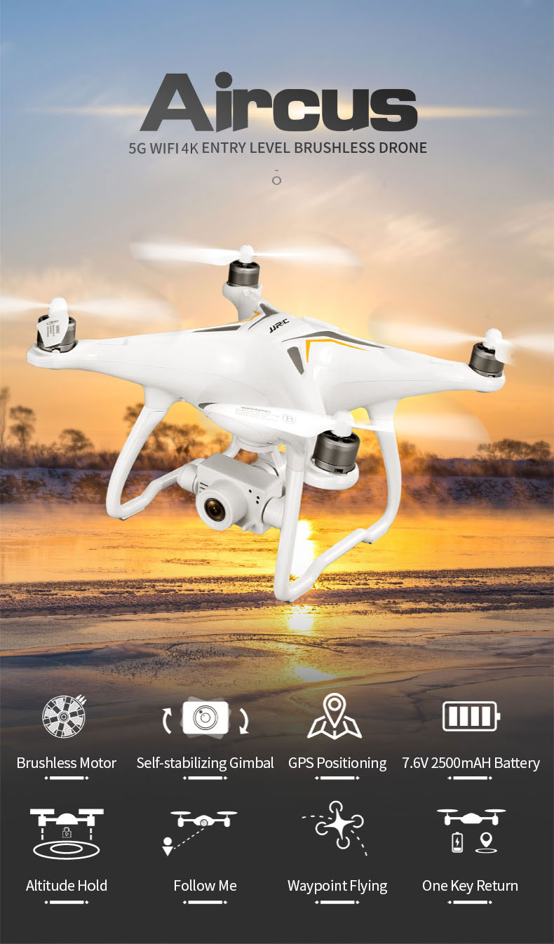 JJRC X6 Upgrade Aircus 5G WIFI FPV Double GPS With 4K Wide Angle Camera Two-Axis Self-Stabilizing Gimbal RC Drone Quadcopter RTF 68