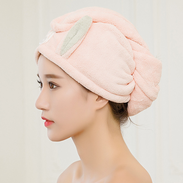 

Ушные корейские кроличьи сухие Волосы шапочка Симпатичная прочная поглощающая утолщающая капюшон Полотенце Ванная комната Ванна Полотен