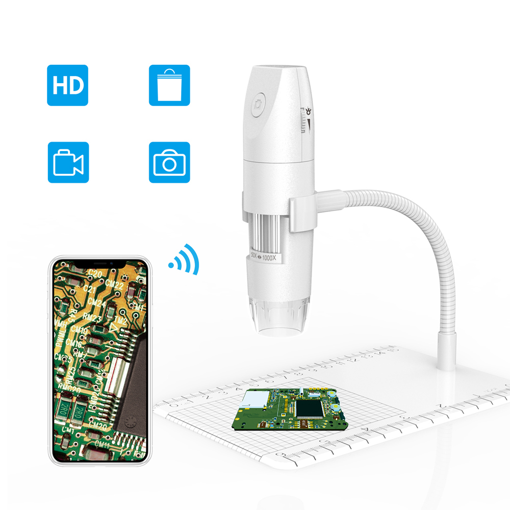 

Inskam316 Portable HD 1080P 1000x WiFi Digital Microscope with Snake Tube Bracket Angle and Height Adjustable Support PC/WiFi Model Switch USB Microscope For IOS Android PC