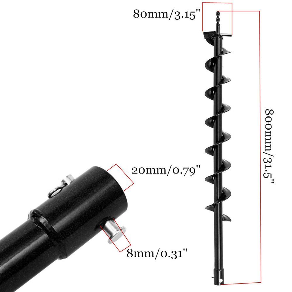 800mm x 80mm Auger Drill Bit Hole Digger for Earth Auger