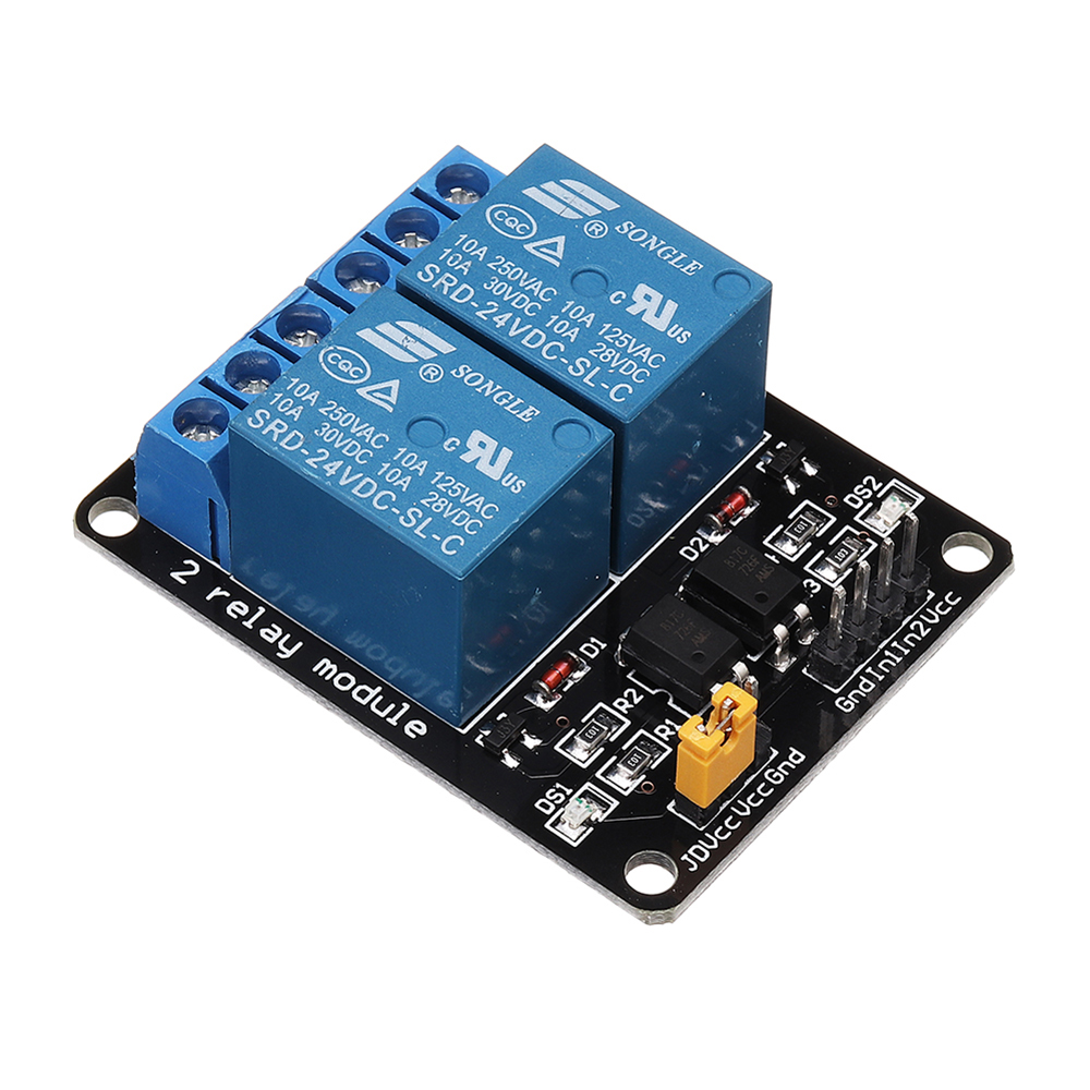 

BESTEP 2 Channel 24V Relay Module Low Level Trigger Optocoupler Isolation For Auduino