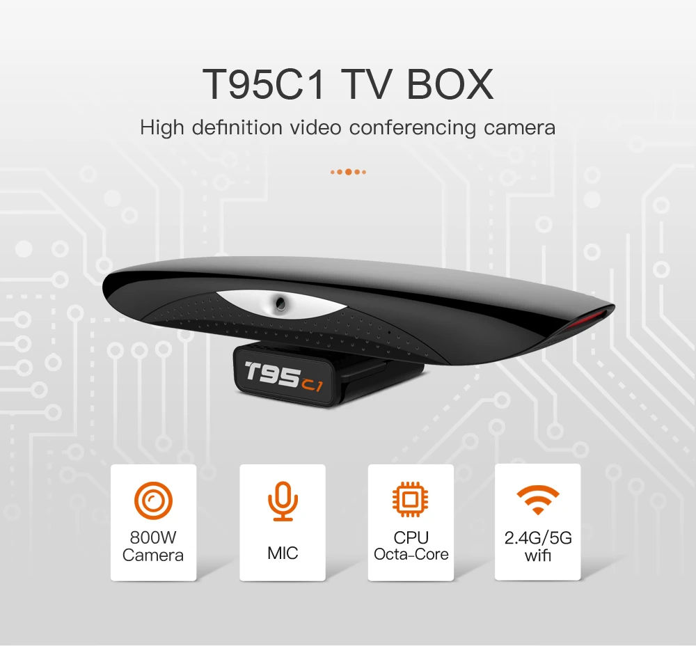 T95C1 Smart Tv Box Rk3368 2G 16G Bluetooth 4.2 5G WIFI Android 9.0 4K 