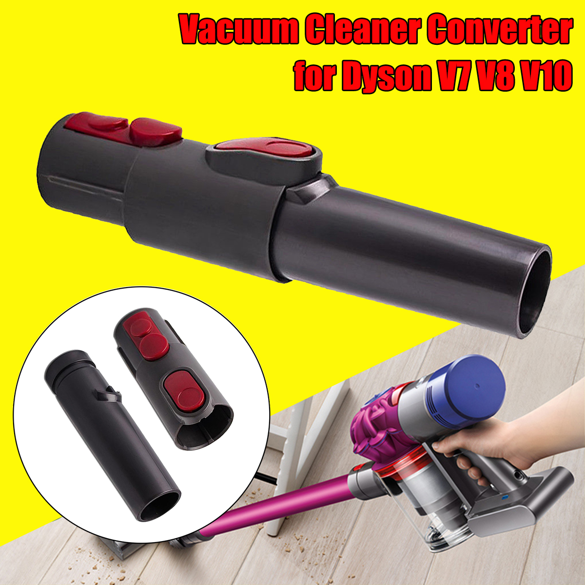 Vacuum Cleaner Brush Adapter Connector Part for Dyson CY22 V7 V8 V10 Converted to V6 8