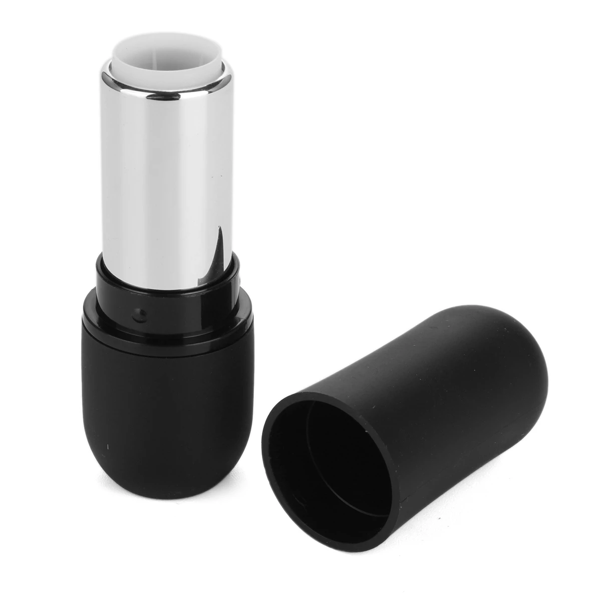 Matte Black Round Empty Lipstick Tube Lip Balm Refillable Container DIY Makeup Cosmetic Tool