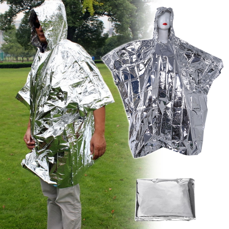 

IPRee® Outdoor Portable Emergency Poncho Disposable Foil Raincoat Waterproof Survival Rescue Blanket