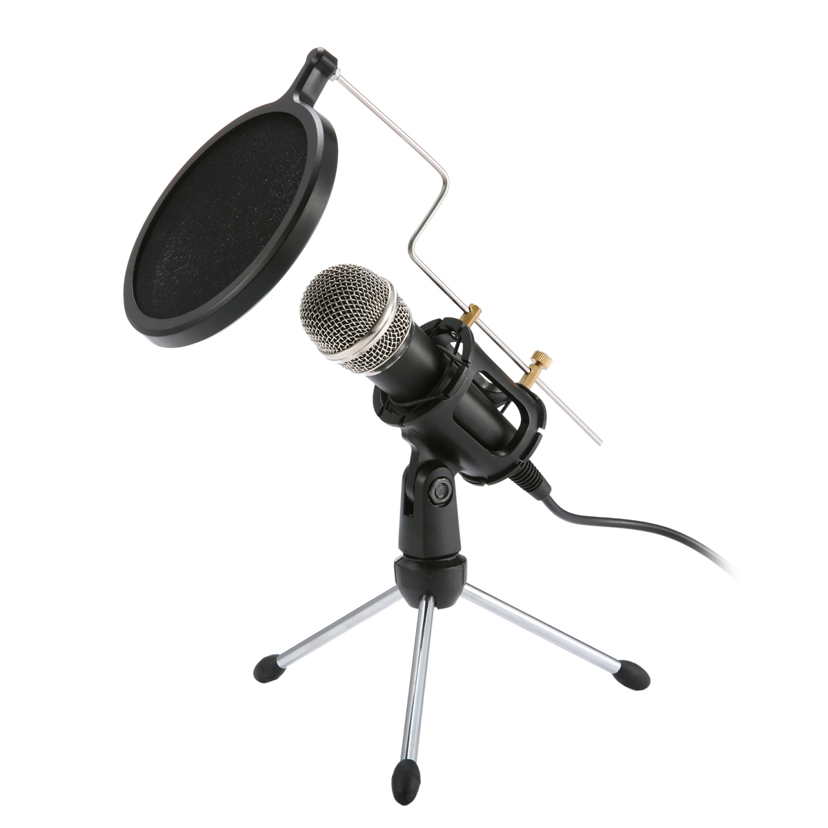 

Professional Condenser Microphone Stereo Mic With Stand for Phone PC Karaoke Recording Podcasting