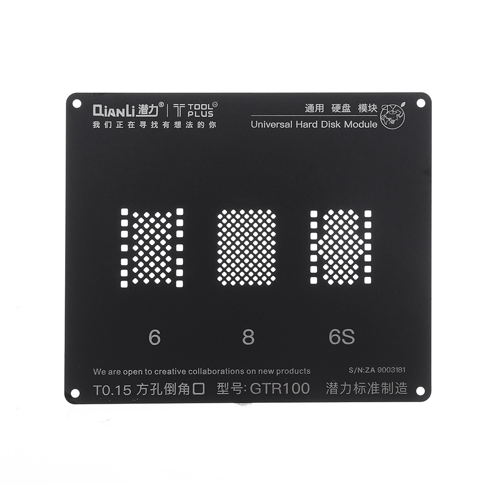 

Hard Disk Module NAND GTR100 BGA Reballing Black Stencil Plant Tin Steel Net Repair Tool For iPhone 6/6S/6SP/7G/7P/8G/8P