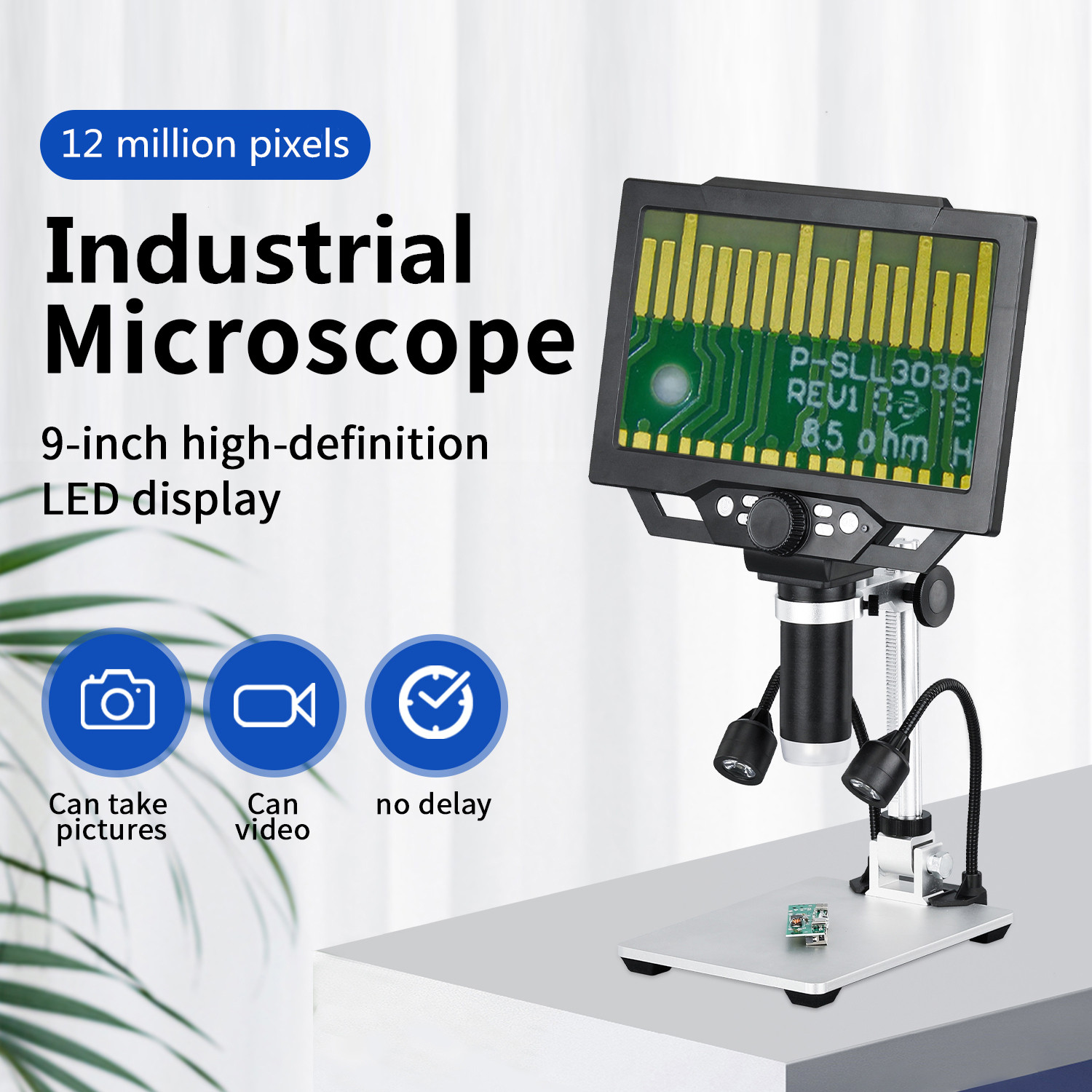 Find G1600 9 Inches Large Color Screen Digital Microscope HD 12MP Display 1-1600X Continuous with LED Highlight Fill Light for Sale on Gipsybee.com with cryptocurrencies