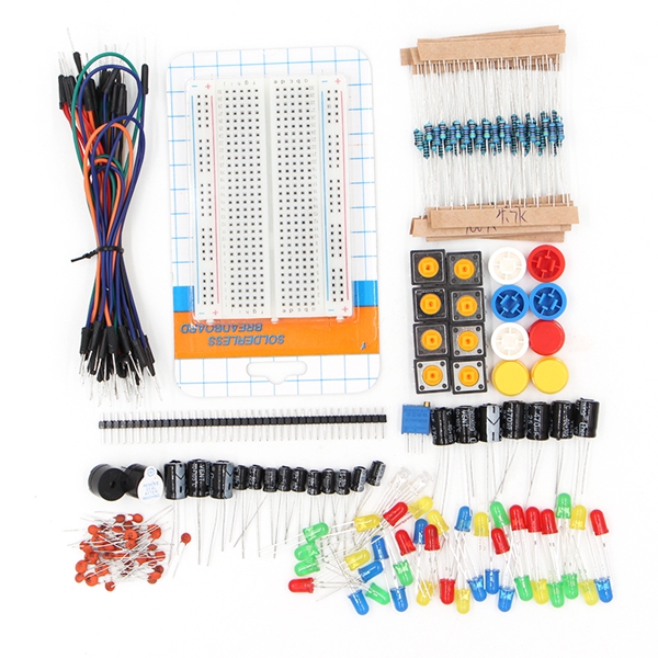 

Geekcreit® Portable Components Starter Kit For Arduino Resistor / LED / Capacitor / Jumper Wire / 400 Hole Breadboard / Resistor Kit With Plastic Box