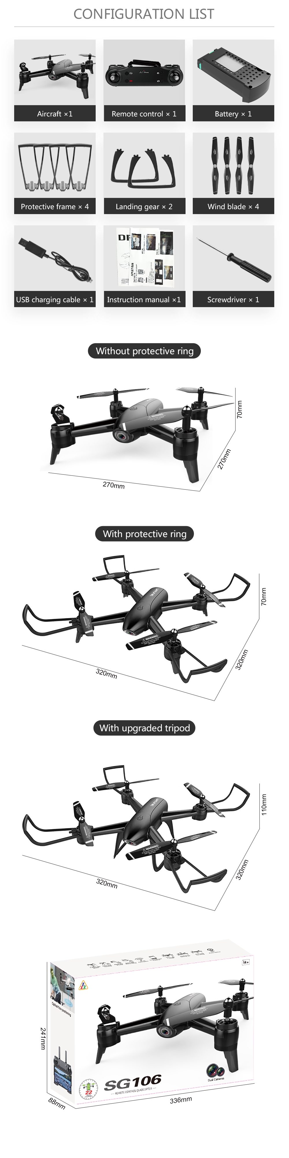SG106 WiFi FPV With 4K / 1080P Wide Angle Camera Optical Flow Positioning RC Drone Quadcopter RTF 41