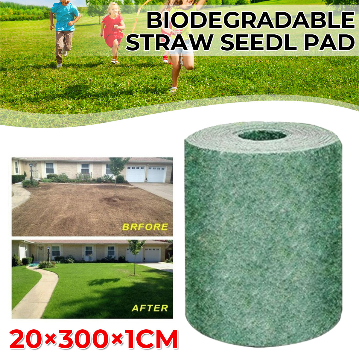 Biodegradable Grass Seed Mat Seed Starter Mat Fertilizer. 