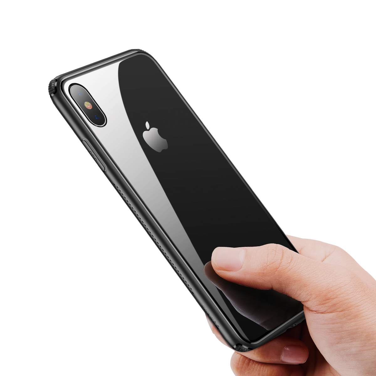 

Baseus Защитный Чехол для iPhone XS Прозрачная стойкая к царапинам закаленная стеклянная задняя крышка + мягкая рамка TPU