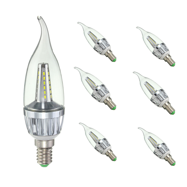 

E14 4W 36 SMD 3014 LED Pure White Warm White Plastic&Aluminum Pull Tail Light Lamp Bulb AC220V