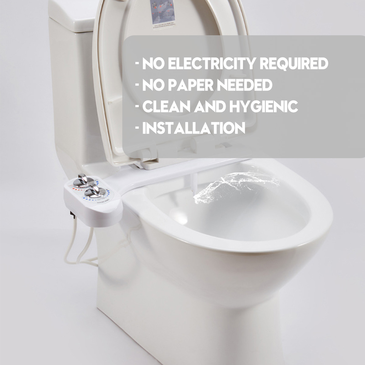 Details about   15/16" Toilet Seat Bidet Attachment Bathroom Water Spray Wash Non-Electric Tool 