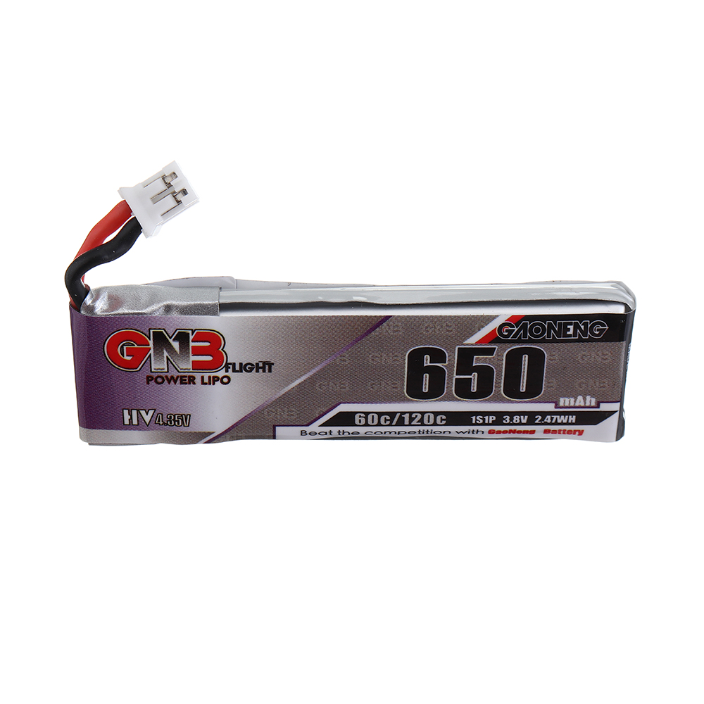

Gaoneng 3.8V 650mAh 60C 1S HV 4.35V Lipo Battery PH2.0 Plug for Happymodel Snapper7 E010 M80S Tiny7 Beta85 RC Drone