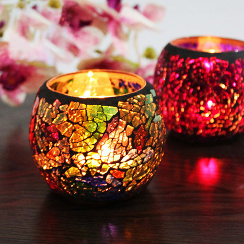 

Mosaic Candle Holder Romantic Candlelight Dinner Wedding Party Candle Lamp Home Decoration