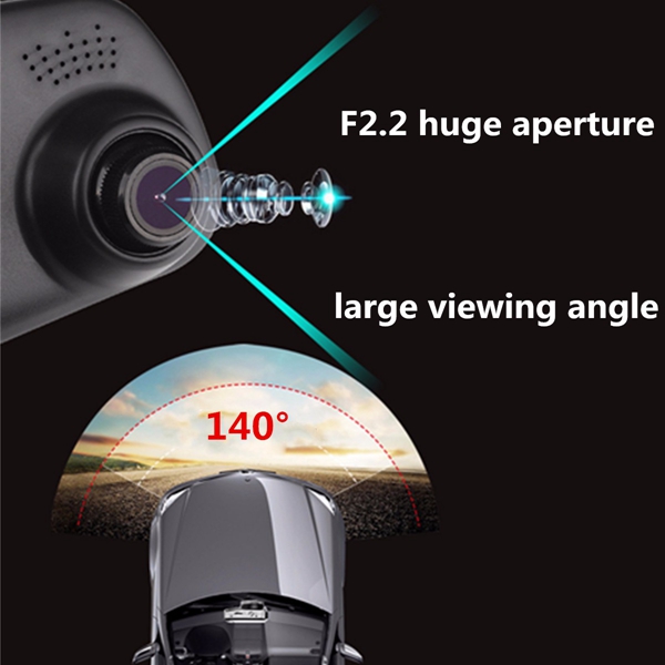 3.8 inch Car DVR Camera Dash Cam Video Recorder Dual Camera Night Vision HD 1080P