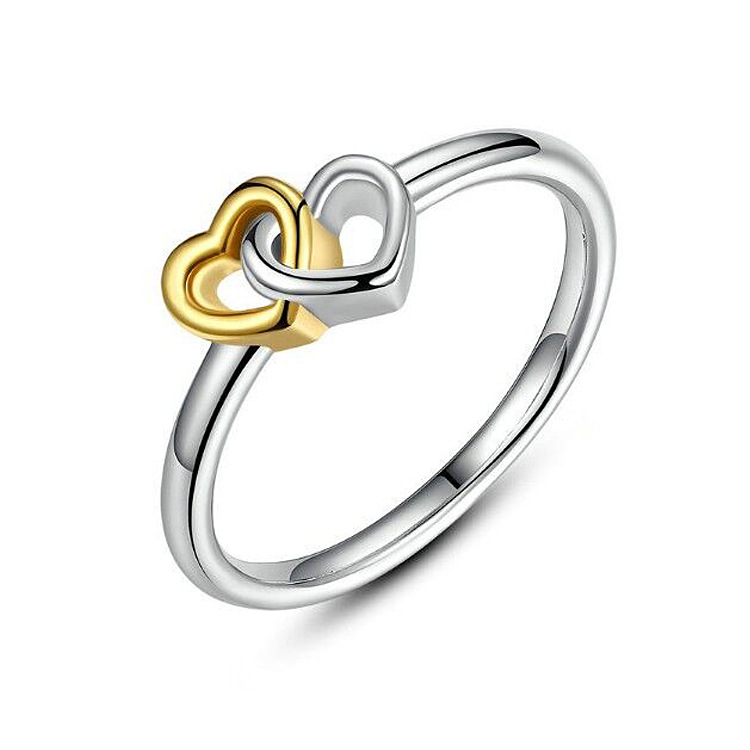 

Милая Gold Silver Сердце Женское Кольцо Classic Anallergic Свадебное Стандарты Свадебное кольцо для Женское