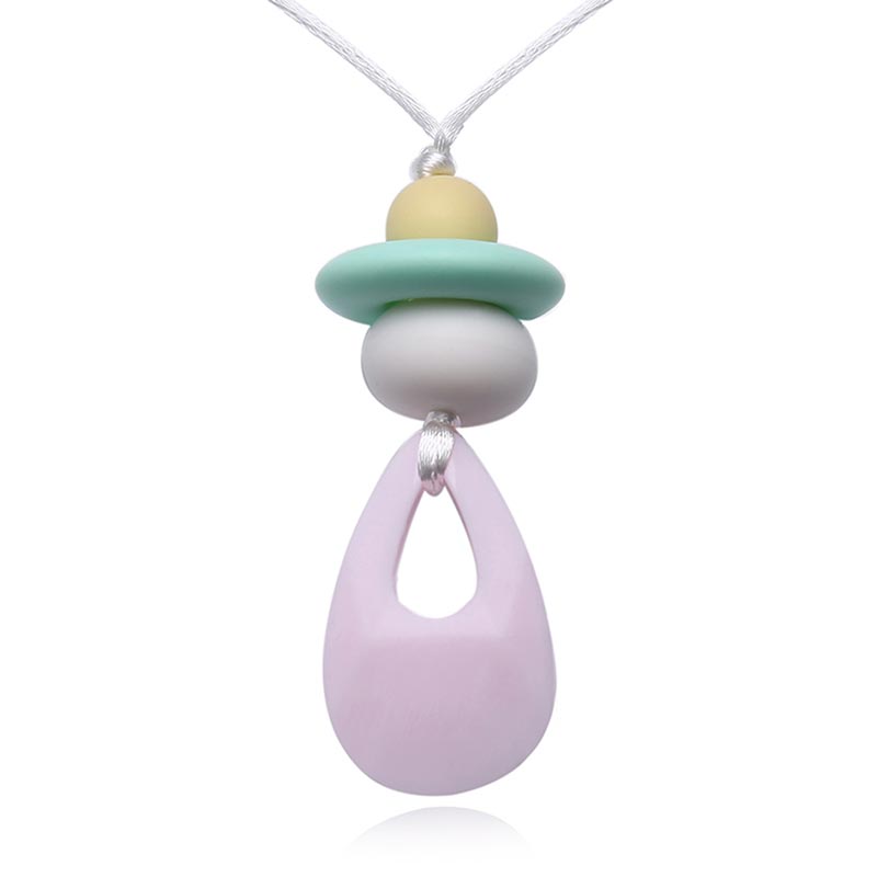

Vvcare BC-TN03 Baby Silicone Teething Necklace Water Drop Pendant BPA Free Beads Teether Necklace Toys